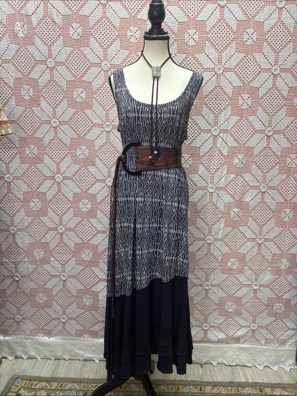 Fresh Produce Layered Tank Dress L